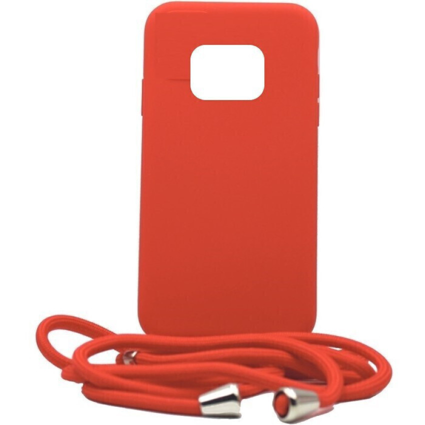 Θήκη Πλάτης Σιλικόνης με Λουράκι για Xiaomi Poco X3/Poco X3 Pro - Χρώμα: Κόκκινο