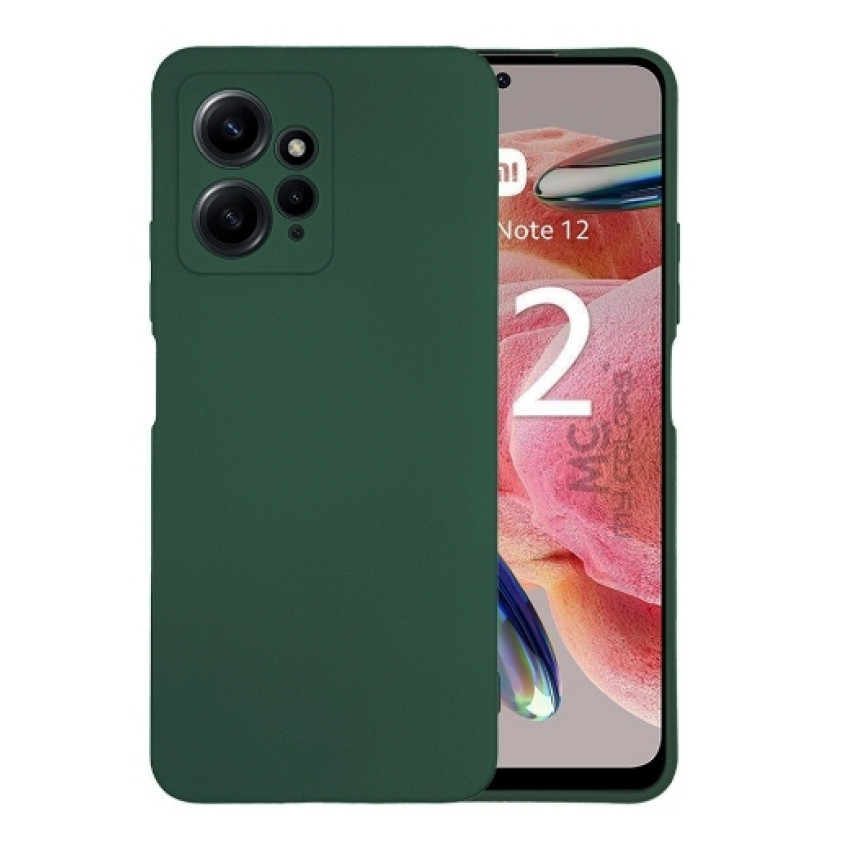 Θήκη Πλάτης Σιλικόνης Απλή για Xiaomi Redmi 12 4G - Χρώμα: Σκούρο Πράσινο