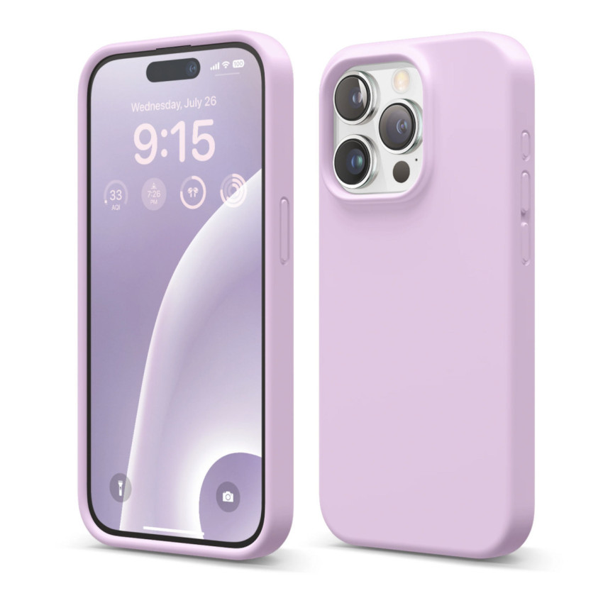 Θήκη Πλάτης Σιλικόνης Απλή για Apple iPhone 15 Pro Max - Χρώμα: Λιλά