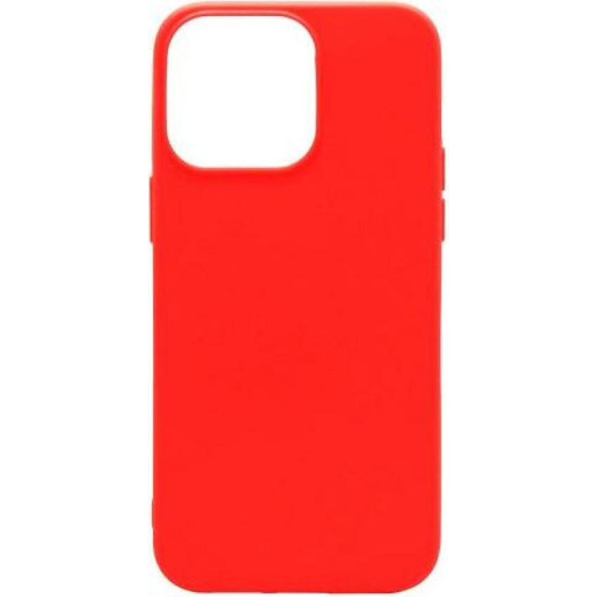 Θήκη Πλάτης Σιλικόνης Απλή για iPhone 15 Pro Max - Χρώμα: Κόκκινο