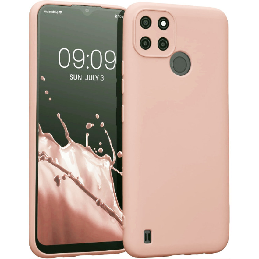 Θήκη Πλάτης Σιλικόνης Απλή για Realme C21Y/C25Y - Χρώμα: Απαλό Μπέζ