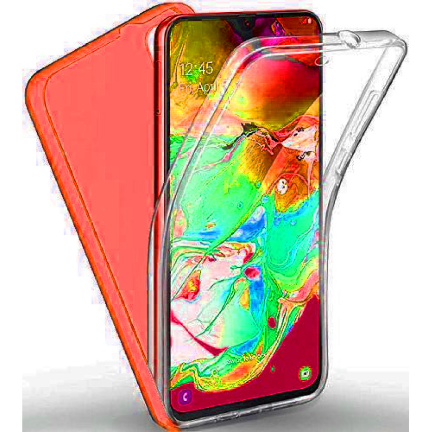 Θήκη Μπρος/Πίσω 360° για Samsung Galaxy A50 - Χρώμα: Κόκκινο