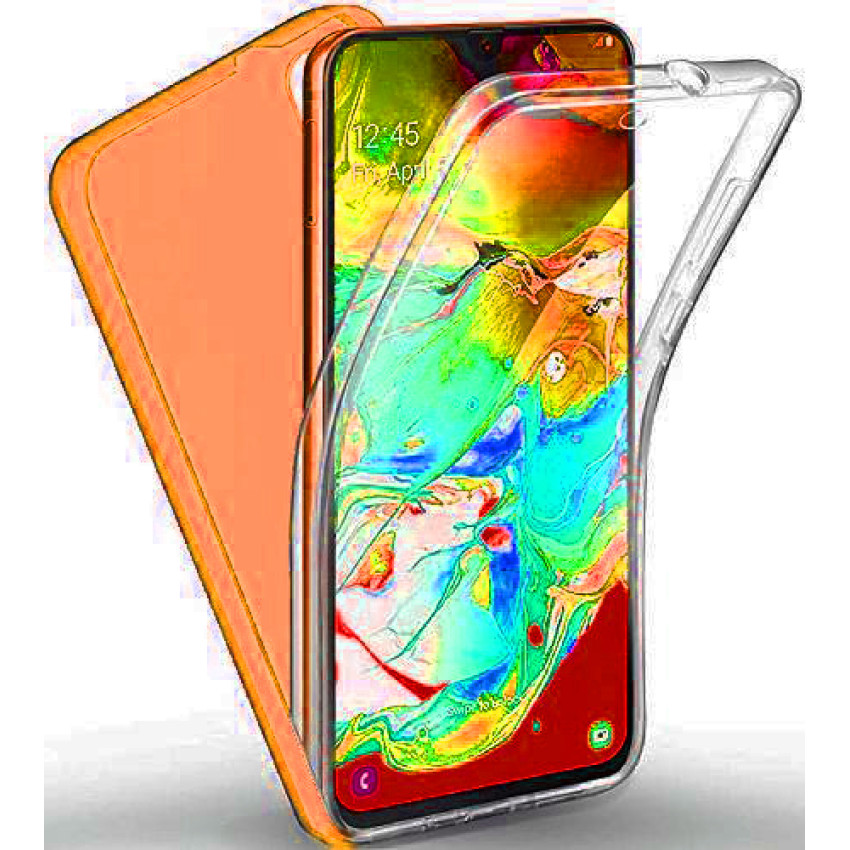 Θήκη Μπρος/Πίσω 360° για Huawei P40 Lite E - Χρώμα: Πορτοκαλί