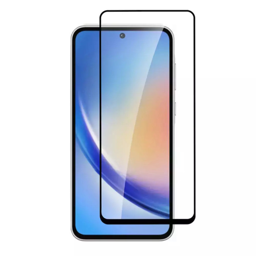 Full Cover Full Glue Tζαμάκι Προστασίας Οθόνης για Samsung Galaxy A35 - Χρώμα: Μαύρο
