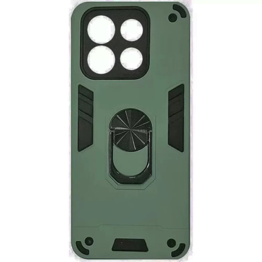 Σκληρή Θήκη Πλάτης Armor με Βάση Στήριξης για Xiaomi Redmi Note 13 4G - Χρώμα: Σκούρο Πράσινο