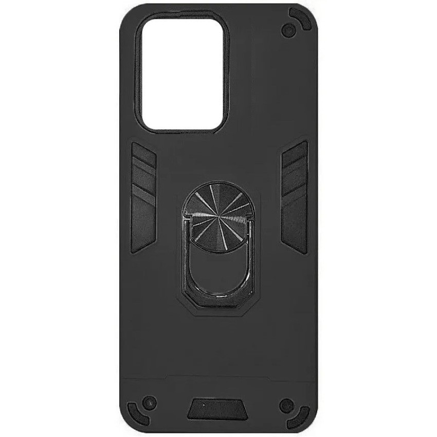 Σκληρή Θήκη Πλάτης Armor με Βάση Στήριξης για Xiaomi Redmi 13C / Poco C65 - Χρώμα: Μαύρο
