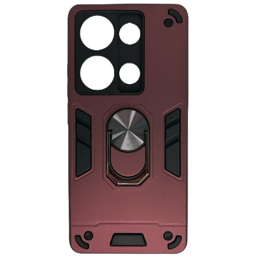 Σκληρή Θήκη Πλάτης Armor με Βάση Στήριξης για Xiaomi Redmi Note 13 Pro 4G - Χρώμα: Μπορντό