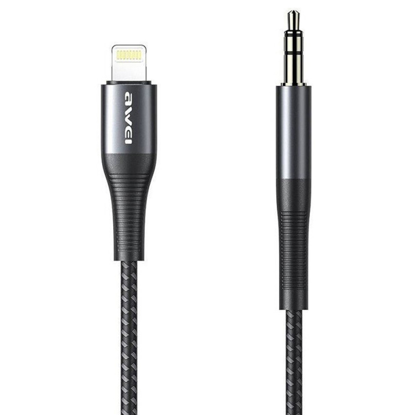 AWEI CL-116L Καλώδιο Lightning σε 3.5mm Jack Male 1m - Χρώμα: Μαύρο