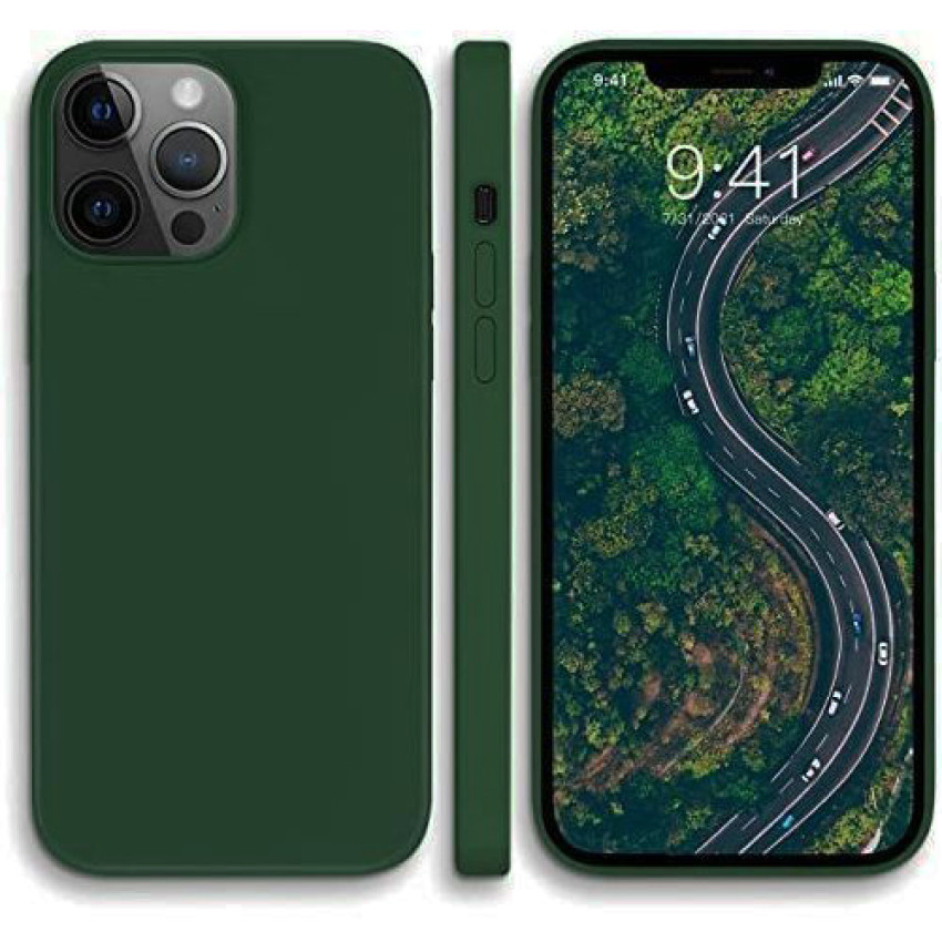 Θήκη Πλάτης Σιλικόνης Soft για Apple iPhone 15 Plus - Χρώμα: Σκούρο Πράσινο