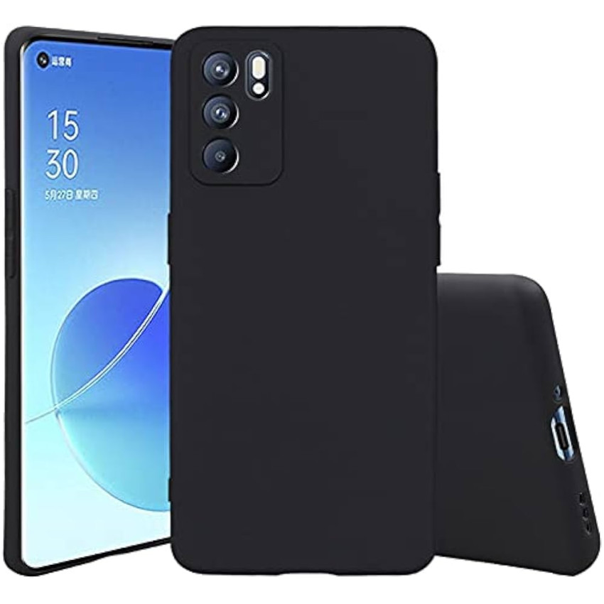 Θήκη Πλάτης Σιλικόνης Soft για Oppo Reno6 5G - Χρώμα: Μαύρο