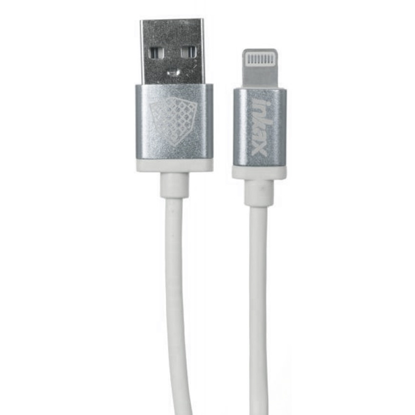 INKAX CK-09-IP Καλώδιο Φόρτισης USB-A σε Lightning 2.1A 1m - Χρώμα: Ασημί / Λευκό