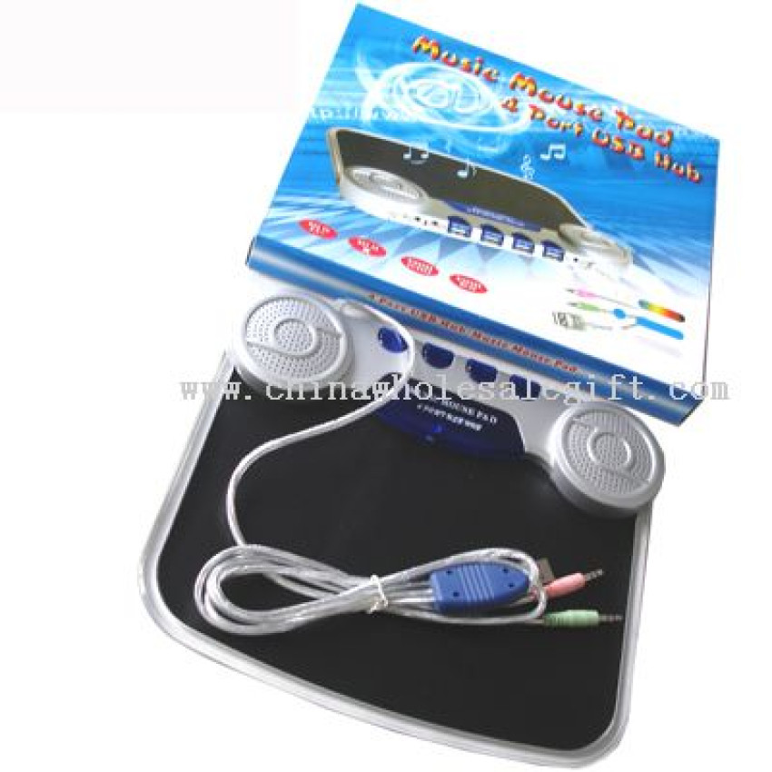 4 Θύρες USB HUB-Music Mouse Pad ZL200530069484.7 - Χρώμα: Μαύρο