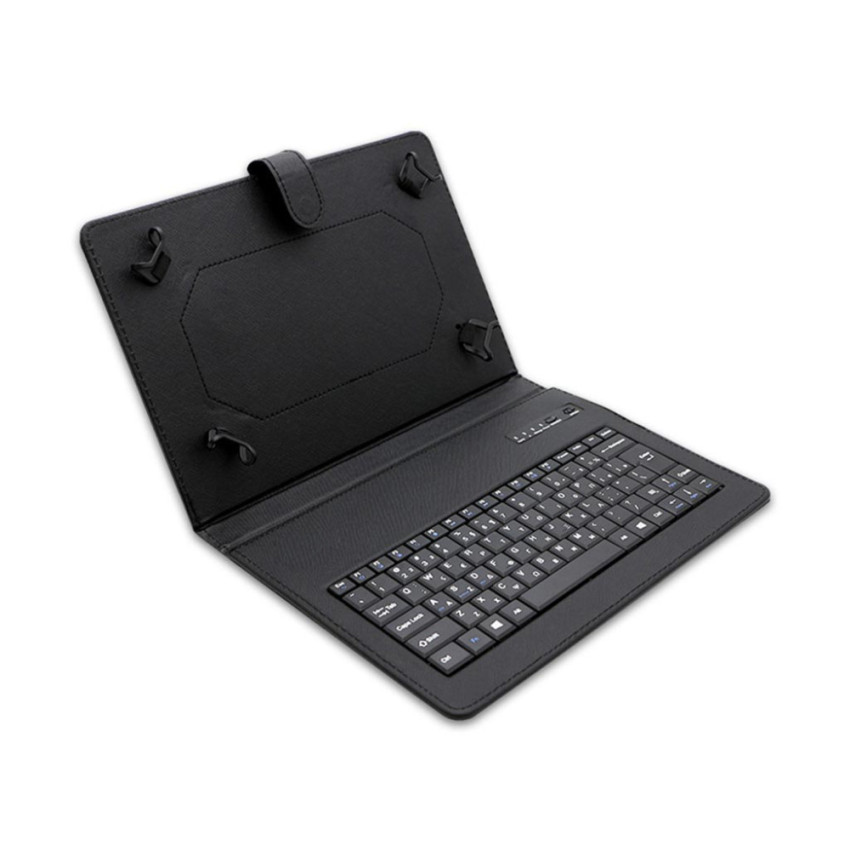 Θήκη Book Cover με Πληκτρολόγιο & Καλώδιο Σύνδεσης Micro USB Universal για Tablet 7'' - Χρώμα: Μαύρο