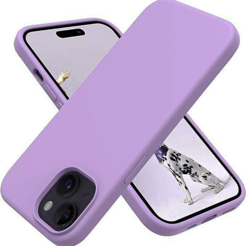 Θήκη Πλάτης Σιλικόνης Soft για Apple iPhone 15 - Χρώμα: Μωβ