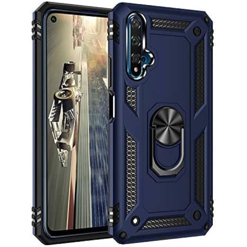 Σκληρή Θήκη Πλάτης Armor με Βάση Στήριξης για Huawei Nova 5T/Honor 20 - Χρώμα: Σκούρο Μπλέ