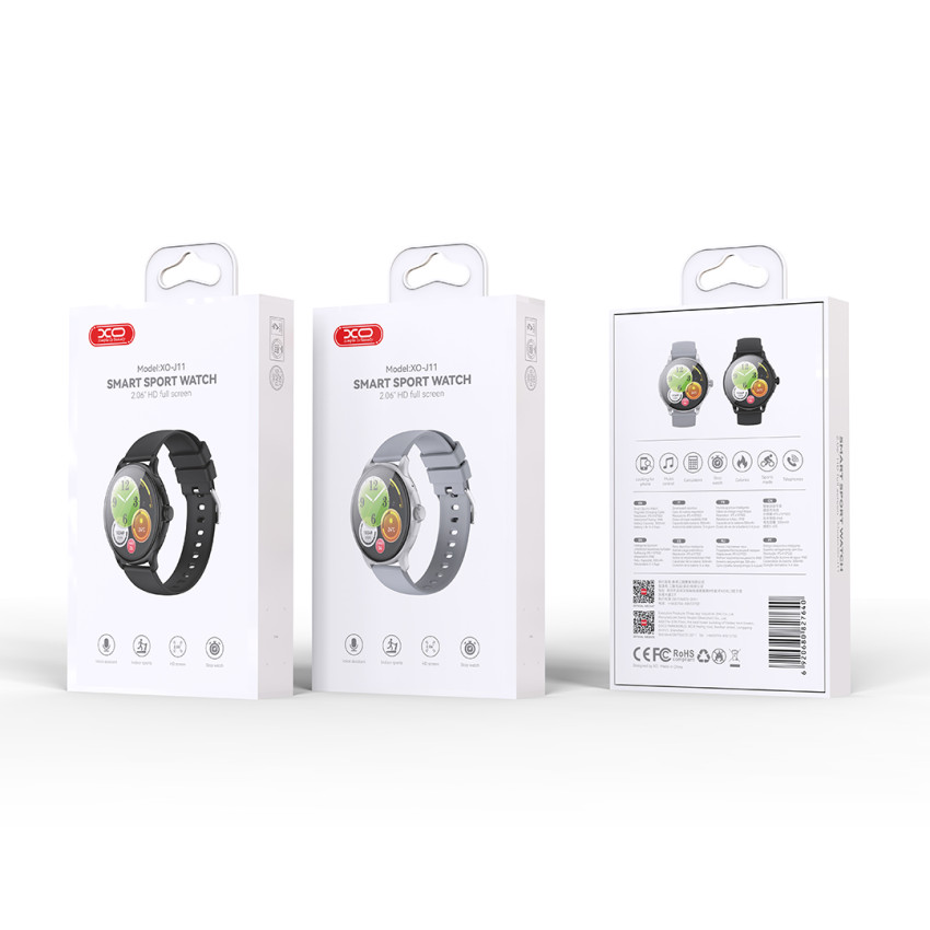 XO J11 Smartwatch Amoled - Χρώμα: Ασημί