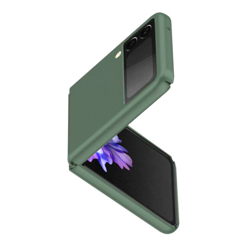 Πλαστική Ανθεκτική Θήκη Πλάτης για  Samsung Galaxy Z Flip 4 - Χρώμα: Σκούρο Πράσινο