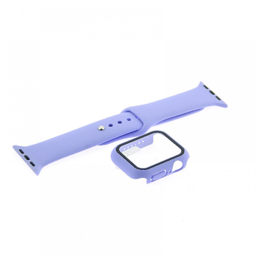 Θήκη με Λουράκι Σιλικόνης για Smart Watch Apple 42/44mm - Χρώμα: Μώβ