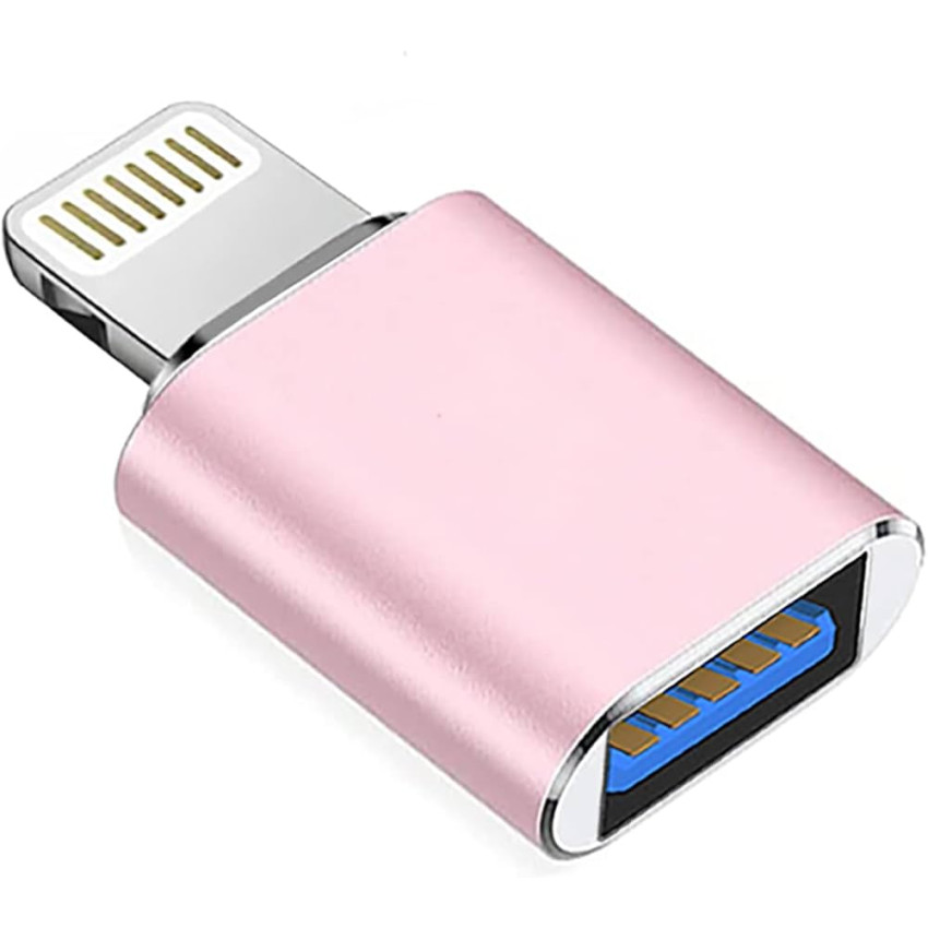 VDENMENV DU16 Μετατροπέας Lightning Male σε USB-A 3.0 Female - Χρώμα: Ροζ Χρυσό
