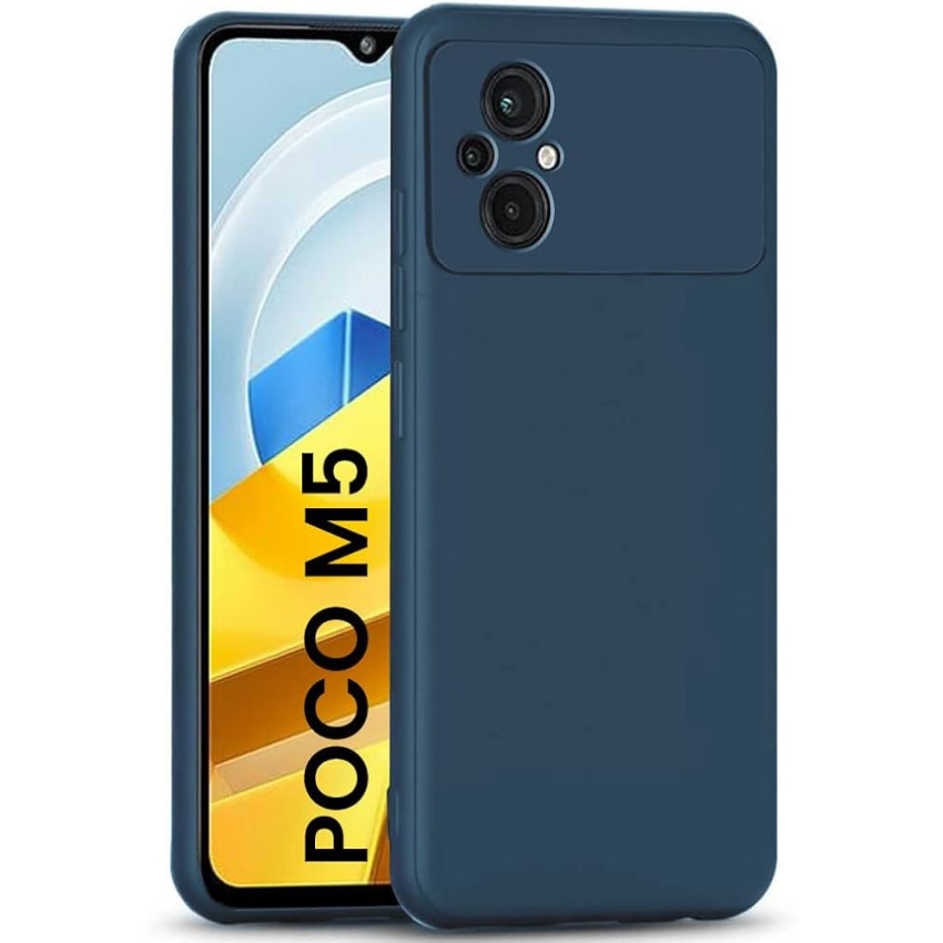 Θήκη Πλάτης Σιλικόνης Soft για Xiaomi Poco M5 - Χρώμα: Σκούρο Μπλε