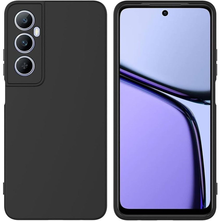 Θήκη Πλάτης Σιλικόνης Απλή για Realme C65 - Χρώμα: Μαύρο