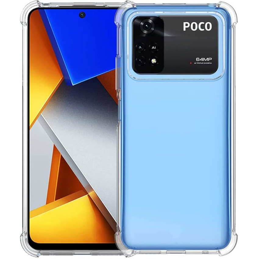 Θήκη Πλάτης Σιλικόνης Anti Shock για Xiaomi Poco M4 Pro 4G - Χρώμα: Διάφανο
