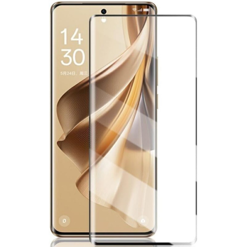 Full Cover Full Glue Tζαμάκι Προστασίας Οθόνης για Realme 12 Pro Plus - Χρώμα: Μαύρο