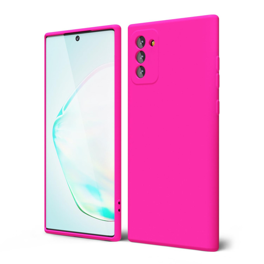 Θήκη Πλάτης Σιλικόνης Απλή για Samsung Galaxy Note 10 - Χρώμα: Φούξια