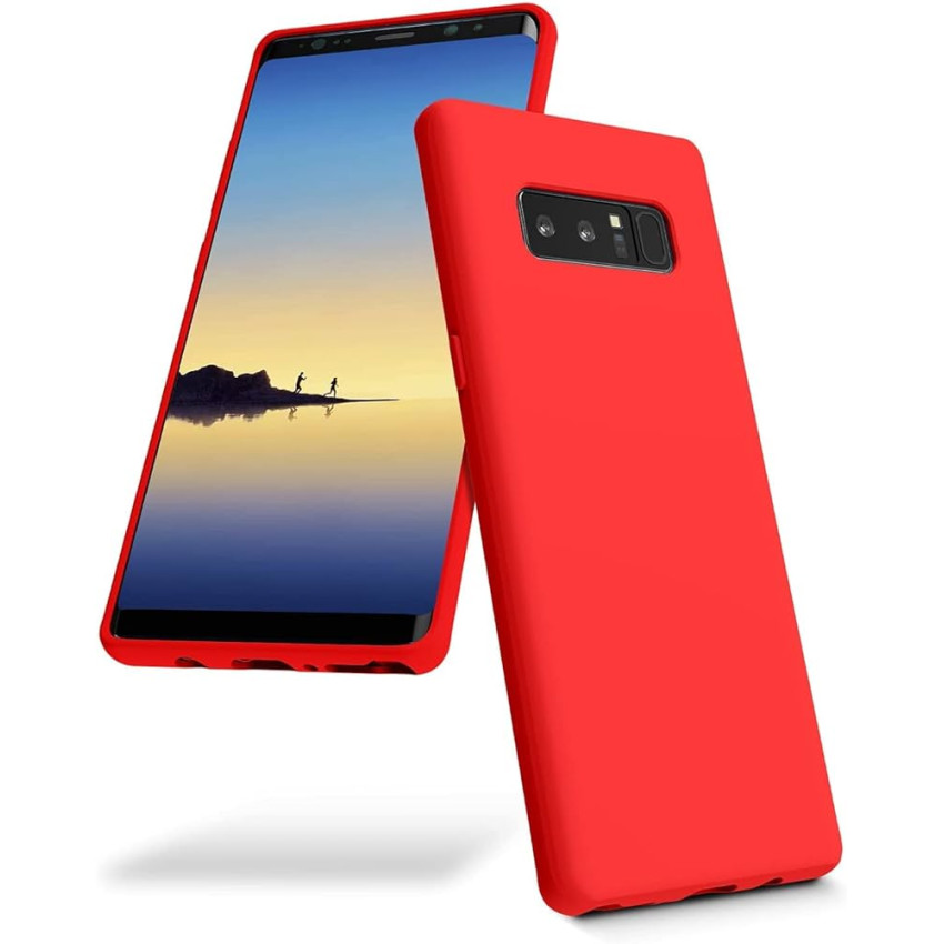 Θήκη Πλάτης Σιλικόνης Απλή για Samsung Galaxy Note 8 - Χρώμα: Κόκκινο