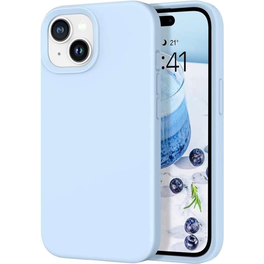Θήκη Πλάτης Σιλικόνης Soft για Apple iPhone 15 - Χρώμα: Γαλάζιο