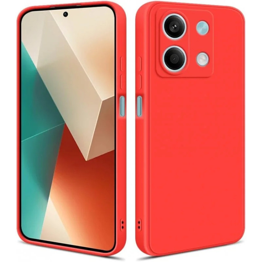 Θήκη Πλάτης Σιλικόνης Soft για Samsung Galaxy Redmi Note 13 4G - Χρώμα: Κόκκινο