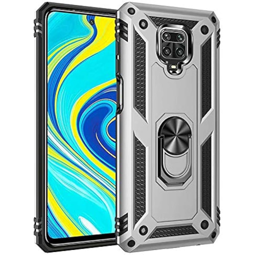 Σκληρή Θήκη Πλάτης Armor με Βάση Στήριξης για Xiaomi Redmi 9 - Χρώμα: Ασημί