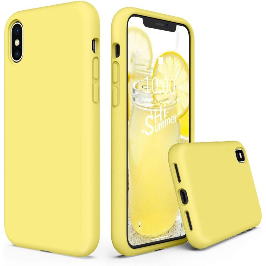 Θήκη Πλάτης Σιλικόνης Soft για Apple iPhone X/XS - Χρώμα: Κίτρινο