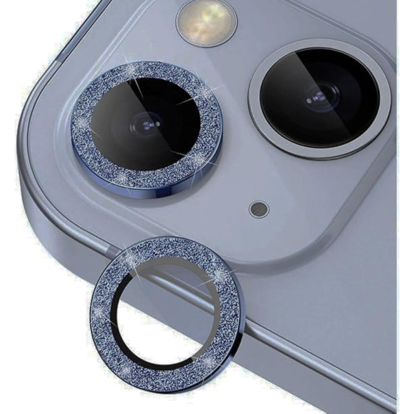 Τζαμάκι Προστασίας Κάμερας Glitter για iPhone 14 / 14 Plus - Χρώμα: Μπλε