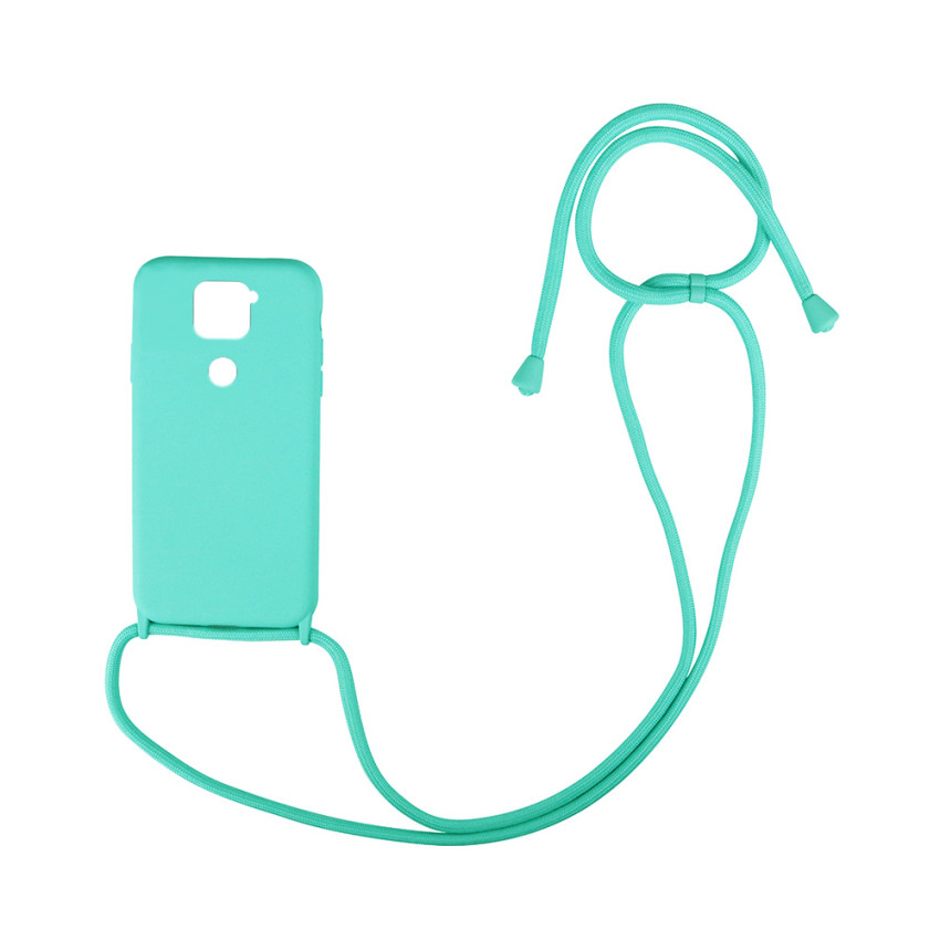 Θήκη Σιλικόνης με Λουράκι για Xiaomi Redmi Note 9 - Χρώμα: Τιρκουάζ