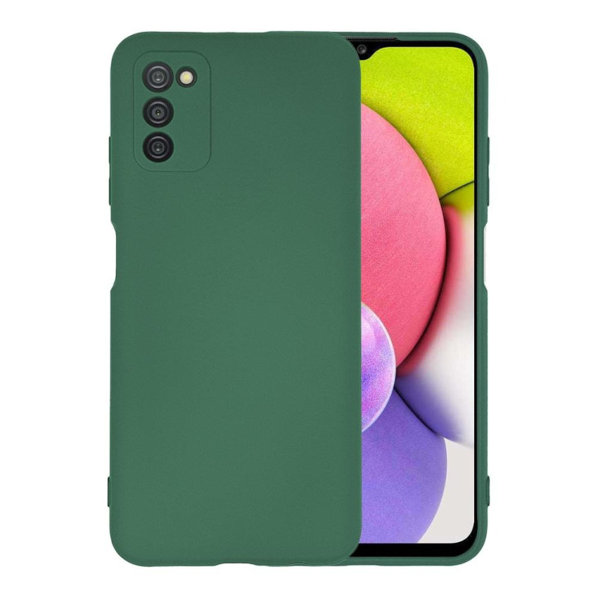 Θήκη Πλάτης Σιλικόνης Απλή για Samsung Galaxy A03S - Χρώμα: Σκούρο Πράσινο