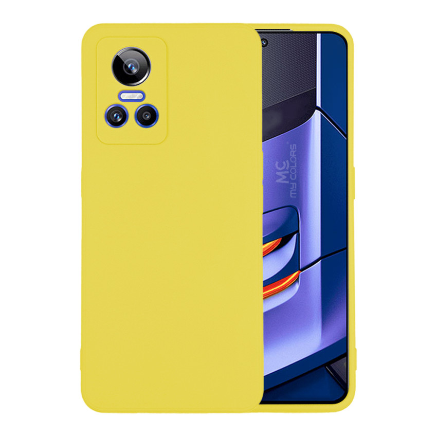 Θήκη Πλάτης Σιλικόνης Απλή για Realme GT Neo 3 - Χρώμα: Κίτρινο