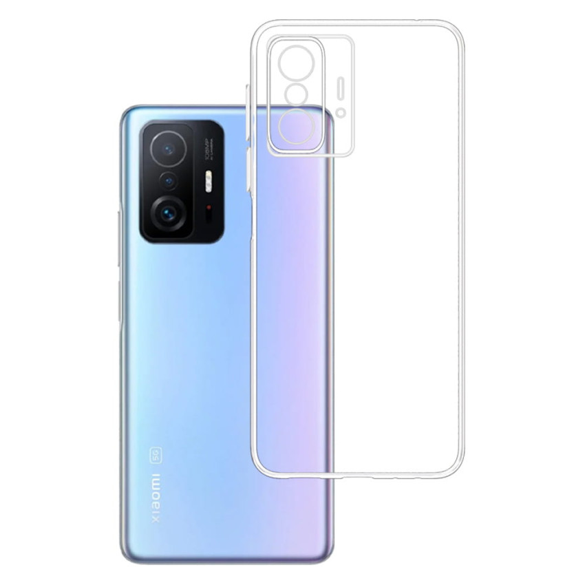 Θήκη Πλάτης Σιλικόνης Απλή για Xiaomi 11T / 11T Pro - Χρώμα: Διαφανές