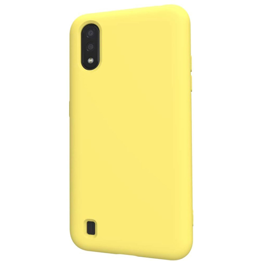 Θήκη Πλάτης Σιλικόνης Απλή για Samsung Galaxy A01 - Χρώμα: Κίτρινο