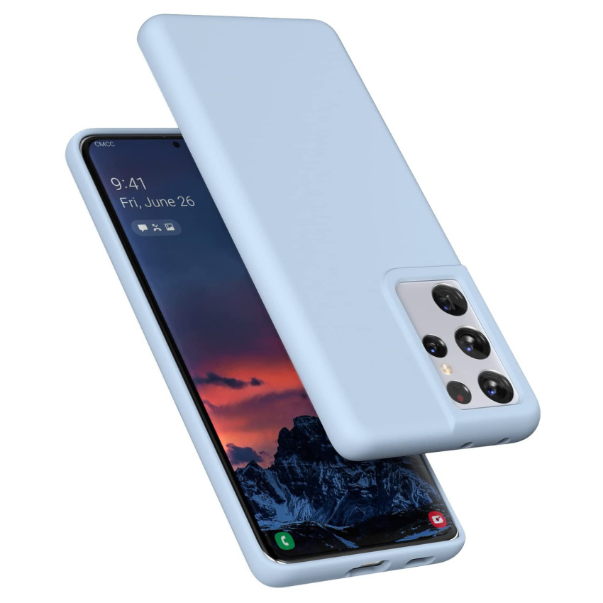 Θήκη Πλάτης Σιλικόνης Απλή για Samsung Galaxy S21 Ultra - Χρώμα: Baby Blue