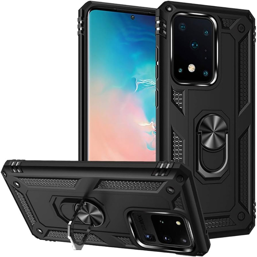 Σκληρή Θήκη Πλάτης Armor με Βάση Στήριξης για Samsung Galaxy S20 Ultra - Χρώμα: Μαύρο
