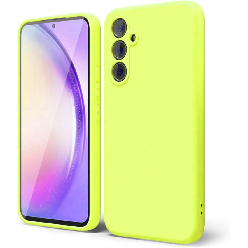 Θήκη Πλάτης Σιλικόνης Απλή για Samsung Galaxy A54 - Χρώμα: Κίτρινο Φωσφοριζέ