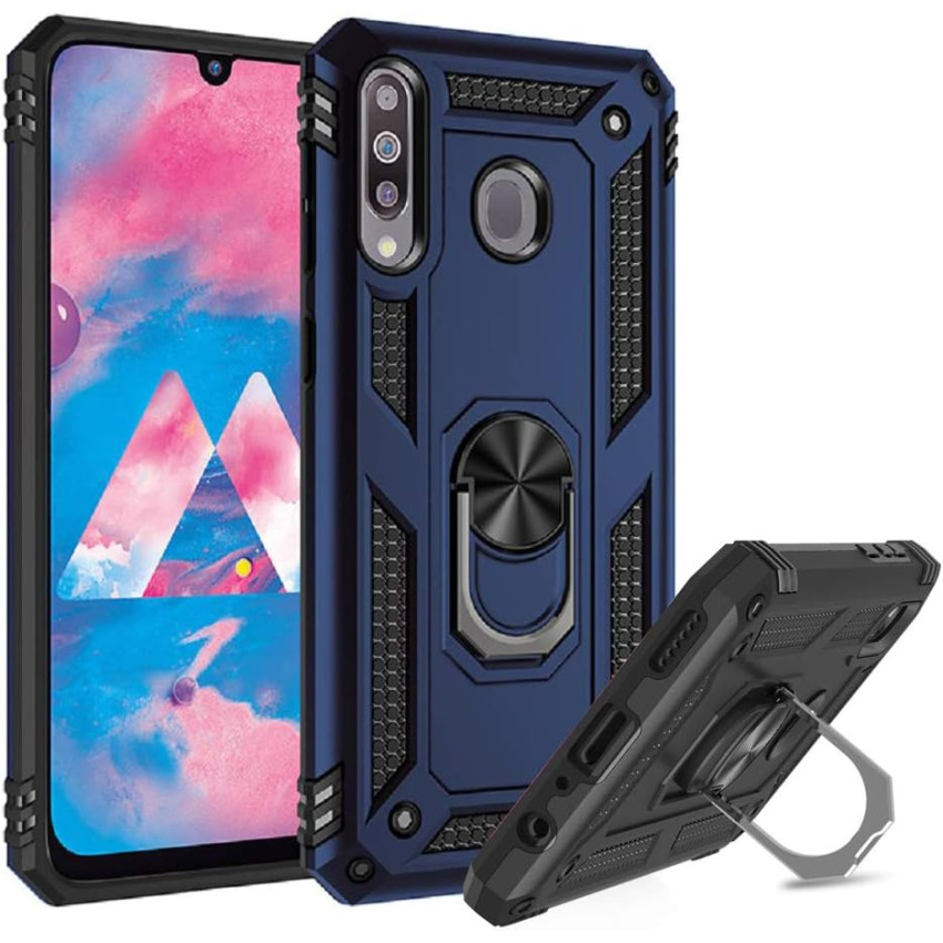 Σκληρή Θήκη Πλάτης Armor με Βάση Στήριξης για Huawei P40 Lite E - Χρώμα: Σκούρο Μπλέ