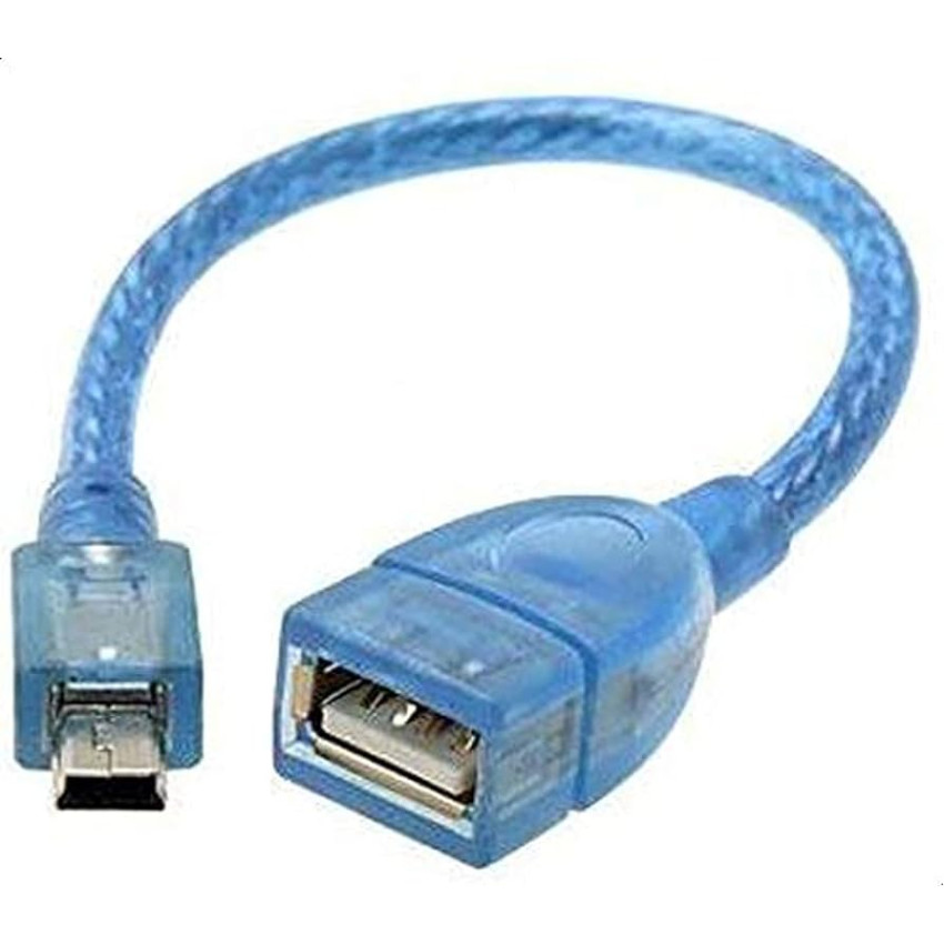Καλώδιο USB-A Female σε Mini USB Male 25cm - Χρώμα: Μπλε