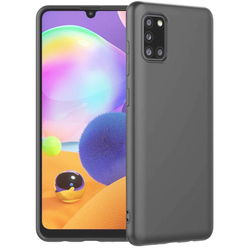 Θήκη Πλάτης Σιλικόνης Απλή για Samsung Galaxy A31 - Χρώμα: Σκούρο Γκρί