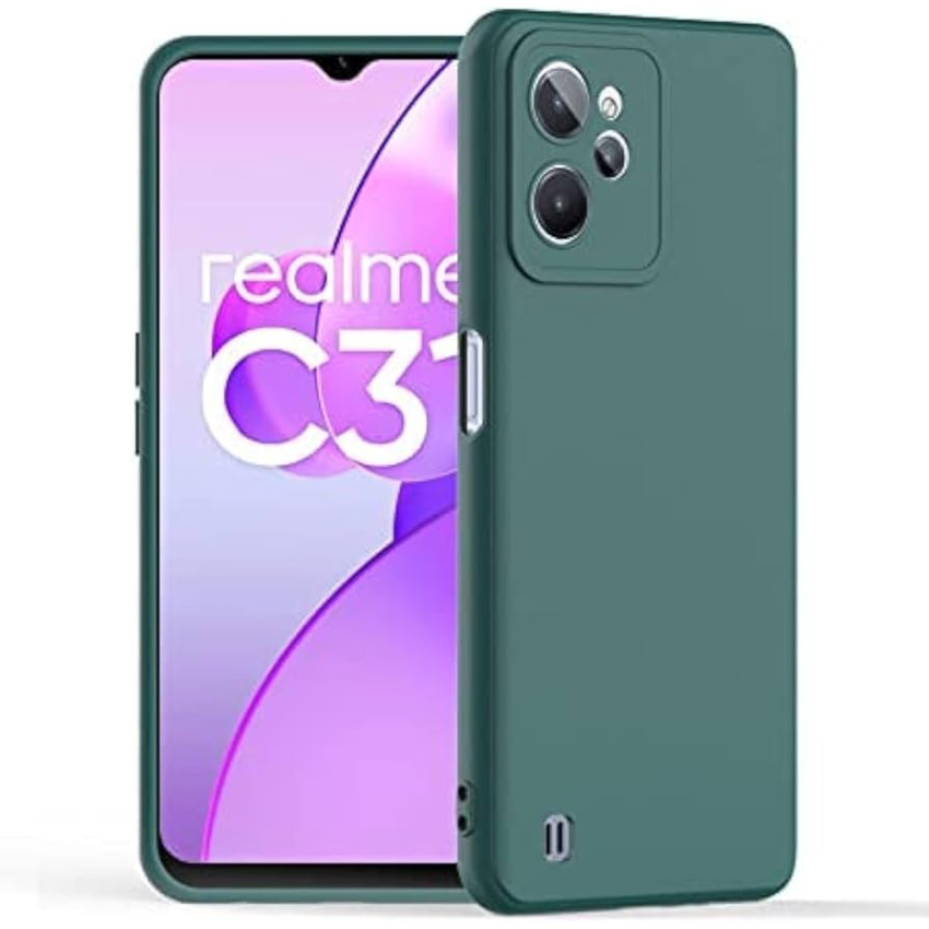 Θήκη Πλάτης Σιλικόνης Soft για Realme C31 - Χρώμα: Σκούρο Πράσινο