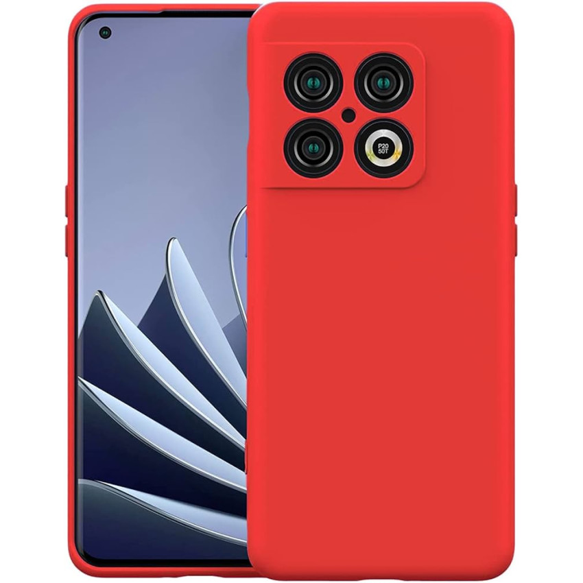 Θήκη Πλάτης Σιλικόνης Soft για Oneplus 10T - Χρώμα: Κόκκινο