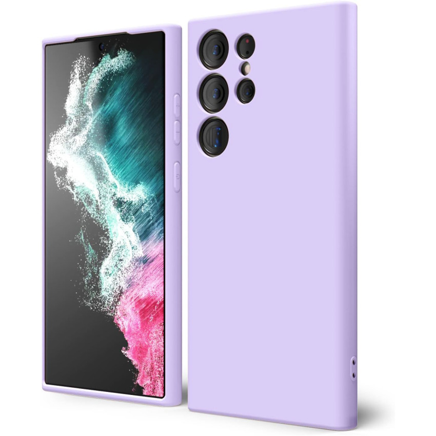 Θήκη Πλάτης Σιλικόνης Soft για Samsung Galaxy S22 Ultra - Χρώμα: Λιλά