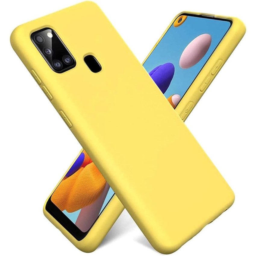 Θήκη Πλάτης Σιλικόνης Soft για Samsung Galaxy A21S - Χρώμα: Κίτρινο
