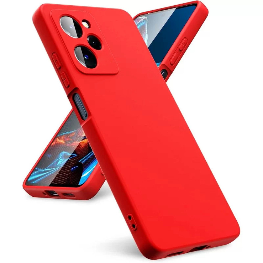 Θήκη Πλάτης Σιλικόνης Απλή για Xiaomi Poco X5 Pro - Χρώμα: Κόκκινο
